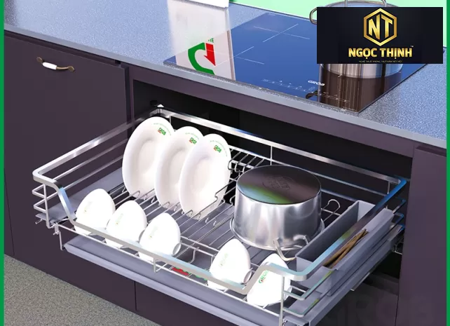 KỆ ĐỰNG BÁT ĐĨA ĐA NĂNG NAN VUÔNG INOX 304  tại Phú Thạnh